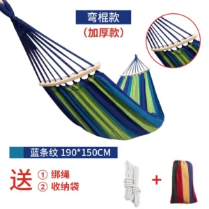 Hamaca de Raya azul 190 cm 150 cm + varilla curva de 40 cm + cuerda + bolsa