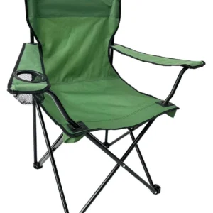 Silla de pesca plegable para exteriores, verde, con reposabrazos,