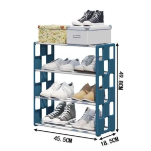 Estante para zapatos de 4 niveles, modelo de tubo de acero
