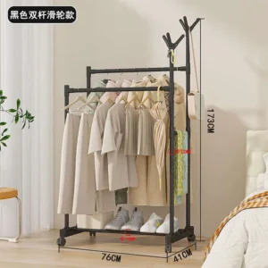 Perchero de doble barra con ruedas
