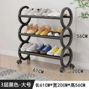 Estante para zapatos de 3 niveles, con ruedas giratorias grandes