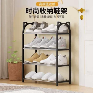 Estante para zapatos y sombreros de cuatro niveles con orejas de gato